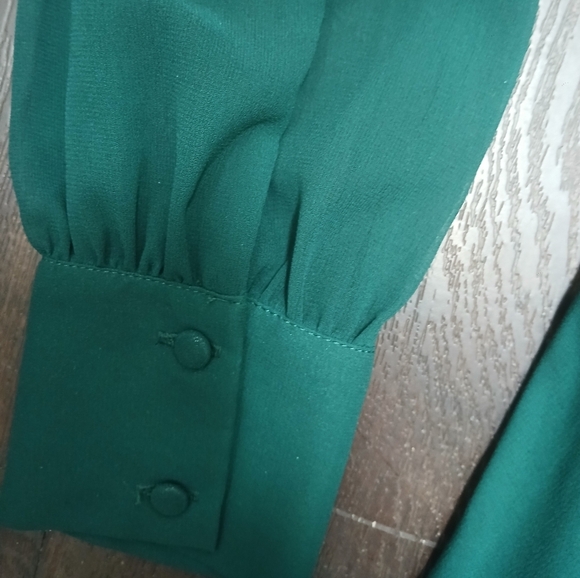 Elegant Green Long Sleeve Dress - Picture 9 of 11